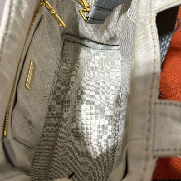 PRADA ❤️🌟WHITE DENIM CANAPA BAG WITH LONG STRAP⭐️ - Picture 12 of 15